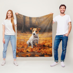 Jack Russell im Herbst Leaves Fall Inspiriert Fleecedecke