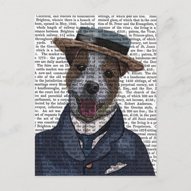 Jack Russell in Boater 2 Postkarte (Vorderseite)