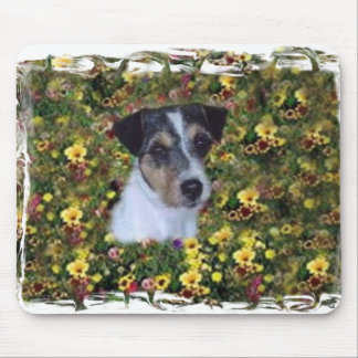JACK RUSSELL IN DEN BLUMEN MOUSEPAD