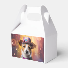 Jack Russell in farbenfrohen Kostümen Geschenkschachtel