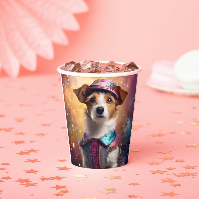 Jack Russell in lebendiger Kostüm Pappbecher (Insitu)