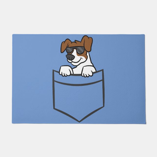 Jack russell in Tasche Liebe Jack Berooells Fußmatte (Vorderseite)