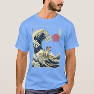 Jack Russell Kanagawa Japanisches Surfen Wave Freu T-Shirt