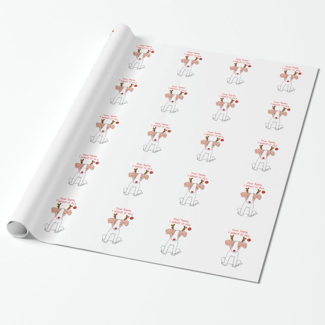 Jack Russell liebe Sankt…. Geschenkpapier (Ungerollt)