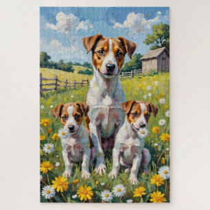 Jack Russell Löwenzahnfeld Kunst