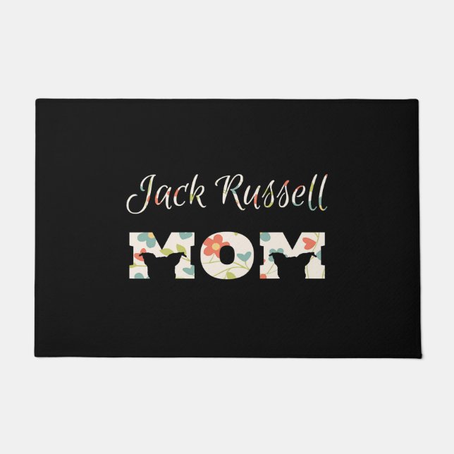 Jack Russell Mama Langärmelfrauen Fußmatte (Vorderseite)