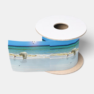 Jack Russell Meet Polar Bear, Satin Ribbon Satinband