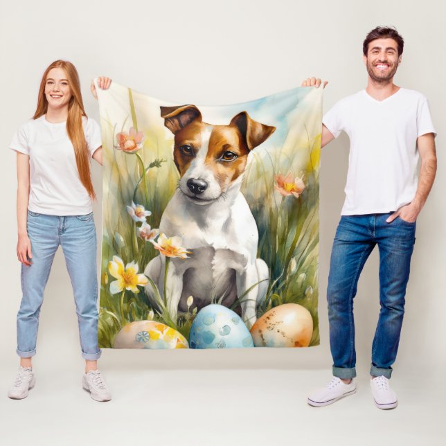 Jack Russell mit Ostereiern Fleecedecke (Beispiel)