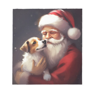 Jack Russell mit Weihnachtsmann Festive Weihnachte Notizblock
