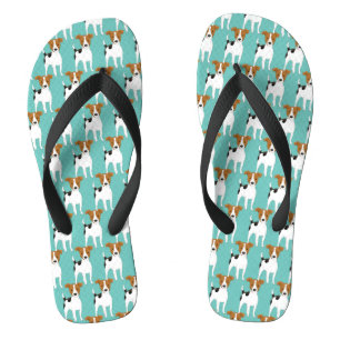 Jack Russell Pattern Flip Flops