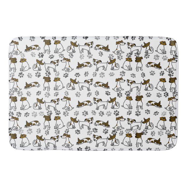 Jack Russell Paw Print Bath Mat Badematte (Vorderseite)
