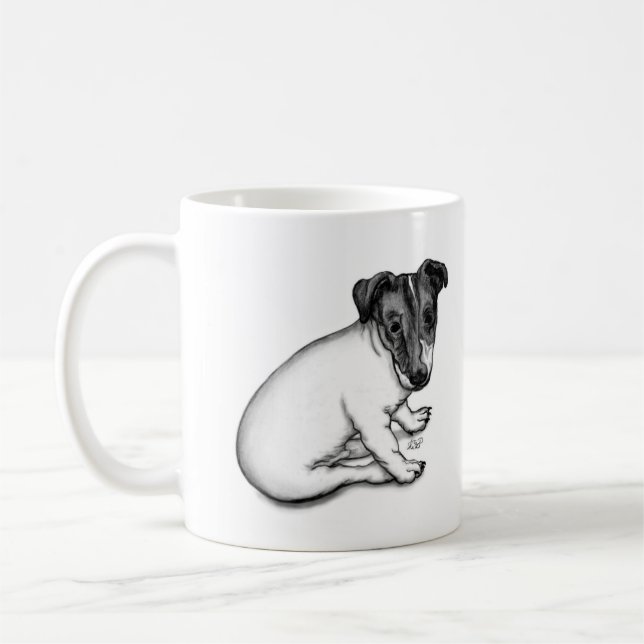Jack Russell Puppy 10 Wochen alt Kaffeetasse (Links)