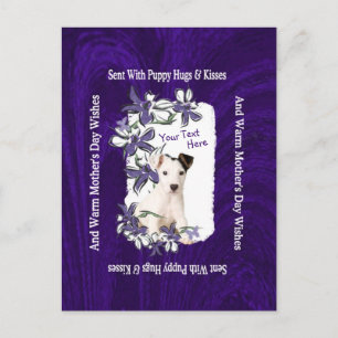 Jack Russell Puppy Liebliche Blume Anpassen Postkarte