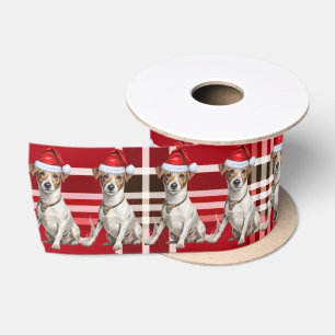 Jack Russell Red Holiday Kariert Funny Dog Weihnac Satinband