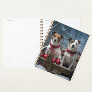 Jack Russell Schnees Schlitten Weihnachtsdekoratio Planer