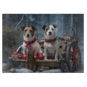 Jack Russell Schnees Schlitten Weihnachtsdekoratio Schneidebrett