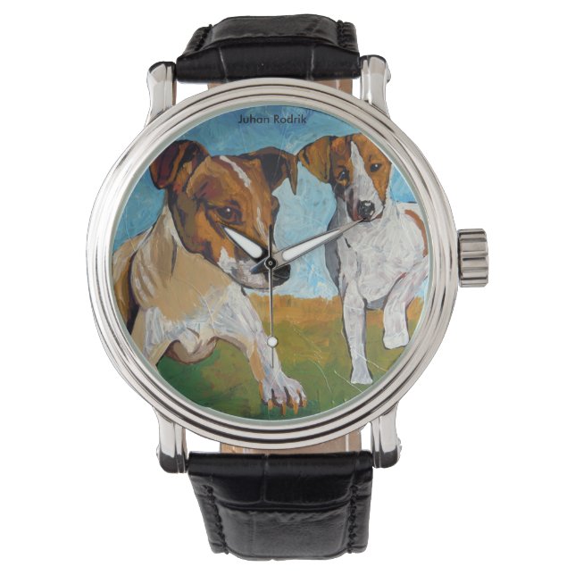 Jack Russell Terrier Armbanduhr (Vorderseite)