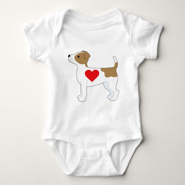Jack-Russell-Terrier Baby Strampler (Vorderseite)