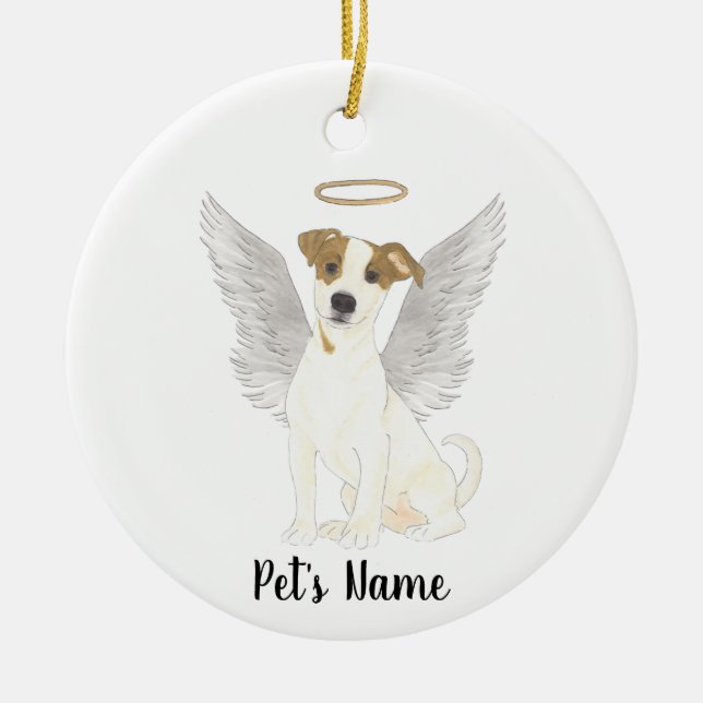 Jack Russell Terrier Beileid Memorial Keramik Ornament (Vorne)
