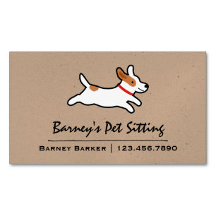 Jack Russell Terrier Cartoon Hund Magnetische Visitenkarte