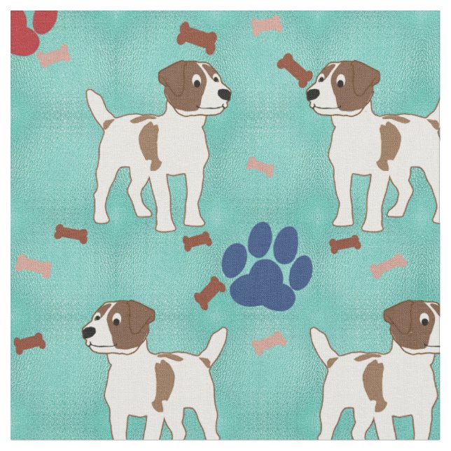 Jack Russell Terrier Cartoon Stoff (Nahaufnahme)