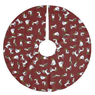 Jack Russell Terrier Cartoon Tree Skirt Polyester Weihnachtsbaumdecke