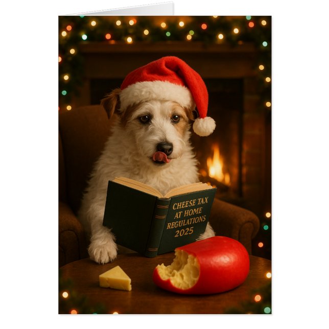 Jack Russell Terrier 'Cheese Tax' Christmas card (Vorne)