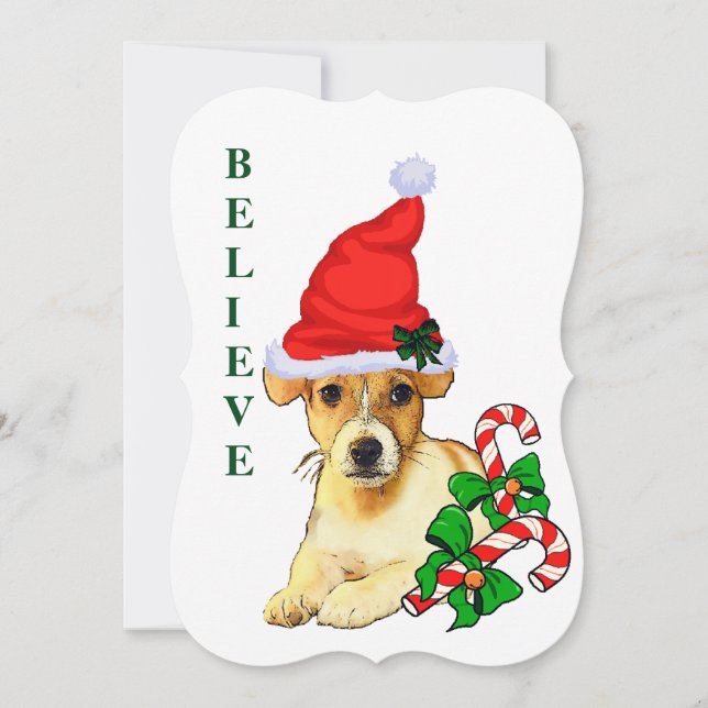 Jack Russell Terrier Christmas Feiertagskarte (Vorderseite)