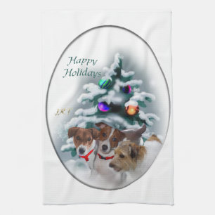 Jack Russell Terrier Christmas Handtuch