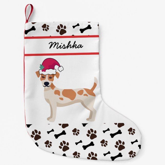 Jack Russell Terrier Christmas, Name des benutzerd Kleiner Weihnachtsstrumpf (Vorderseite)