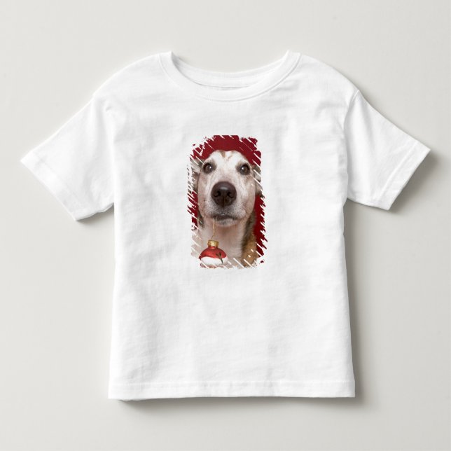 Jack-Russell-Terrier, der Weihnachtsverzierung Kleinkind T-shirt (Vorderseite)
