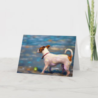Jack Russell Terrier Dog Art - Jack am Strand Karte