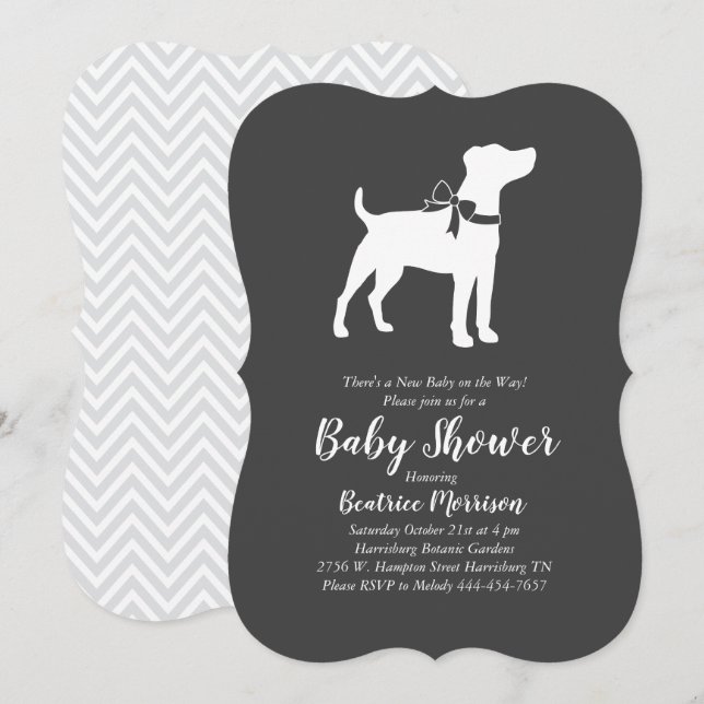 Jack Russell Terrier Dog Baby Shower Einladung (Vorne/Hinten)