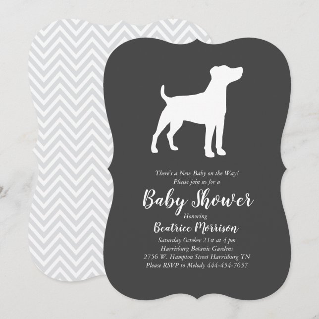 Jack Russell Terrier Dog Baby Shower Einladung (Vorne/Hinten)