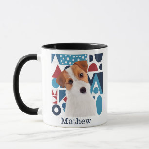 Jack Russell Terrier Dog Blau und rot geometrisch Tasse