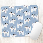 Jack Russell Terrier Dog Blue Mousepad<br><div class="desc">Ein niedliches, aber lebhaftes Jack Russell Terrier Hundsmuster auf blauem Hintergrund. Diese schönen kleinen Welpen sind auch als Parson Russell Terriers bekannt. Originelle Kunst von Nic Squirrell.</div>