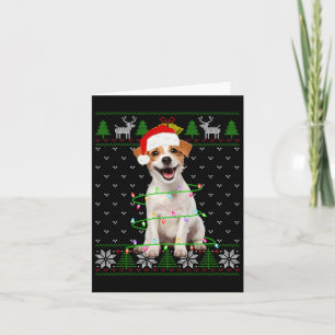 Jack Russell Terrier Dog Christmas Tree Lights Pup Karte