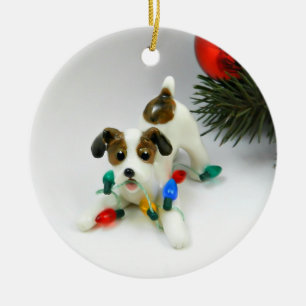 Jack Russell Terrier Dog en céramique ornement