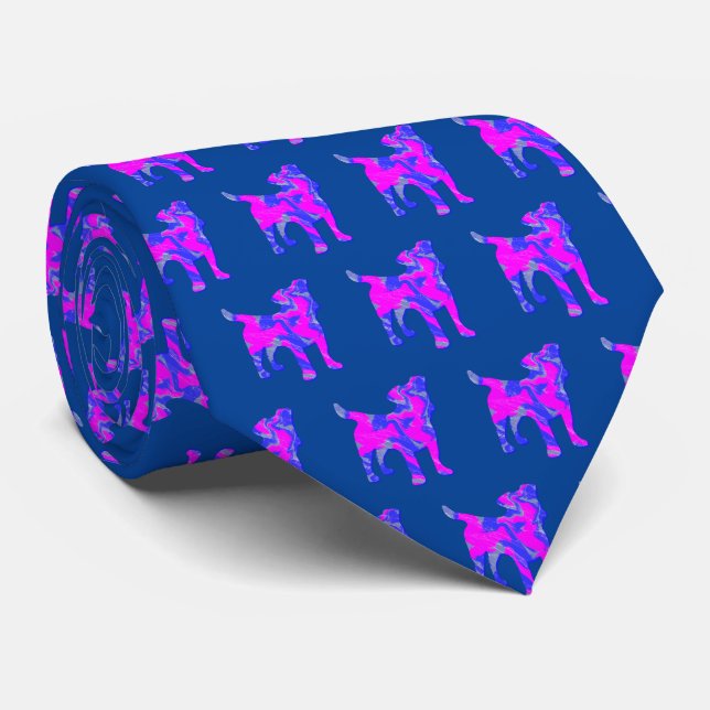 Jack Russell Terrier Dog Niedlich Pink Silhouette  Krawatte (Gerollt)