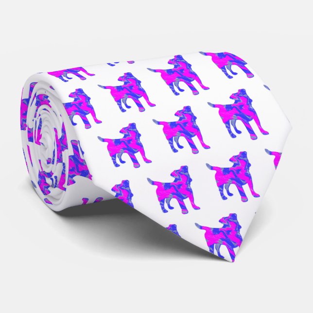 Jack Russell Terrier Dog Niedlich Pink Silhouette  Krawatte (Gerollt)