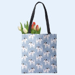 Jack Russell Terrier Dog Pattern Blau Tasche<br><div class="desc">Ein niedliches,  aber lebhaftes Jack Russell Terrier Hundsmuster auf blauem Hintergrund. Diese schönen kleinen Welpen sind auch als Parson Russell Terriers bekannt. Originelle Kunst von Nic Squirrell.</div>