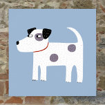 Jack Russell Terrier Dog Poster<br><div class="desc">Ein niedlicher, aber lebhafter Jack Russell Terrier Hund auf blauem Hintergrund. Diese schönen kleinen Welpen sind auch als Parson Russell Terriers bekannt.</div>