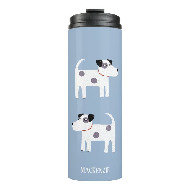 Jack Russell Terrier Dogs Individuelle Name Thermosbecher (Vorderseite)