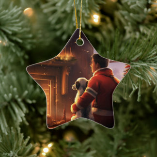 Jack Russell Terrier Fireman, Puppy, Pet Dog Lover Keramik Ornament