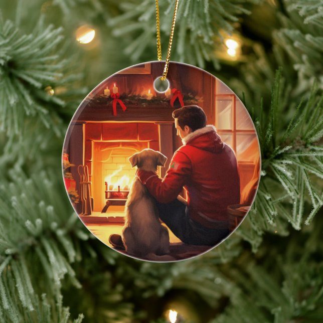 Jack Russell Terrier Fireman, Puppy, Pet Dog Lover Keramik Ornament (Baum)