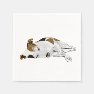 Jack Russell Terrier friedlich schlafen Serviette