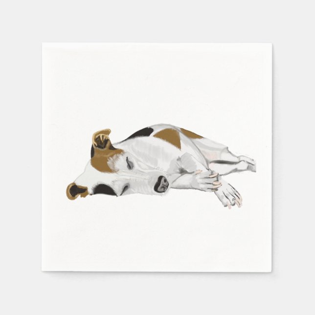 Jack Russell Terrier friedlich schlafen Serviette (Vorderseite)