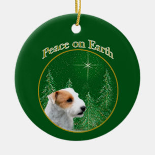 Jack Russell Terrier (gebrochen) Peace Schlüsselan Keramik Ornament