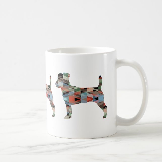 Jack Russell Terrier Geometric Muster Silhouette Kaffeetasse (Rechts)