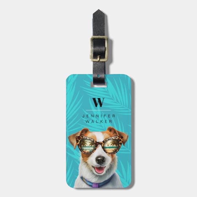 Jack Russell Terrier Gepäcktag Gepäckanhänger (Vorderseite vertikal)